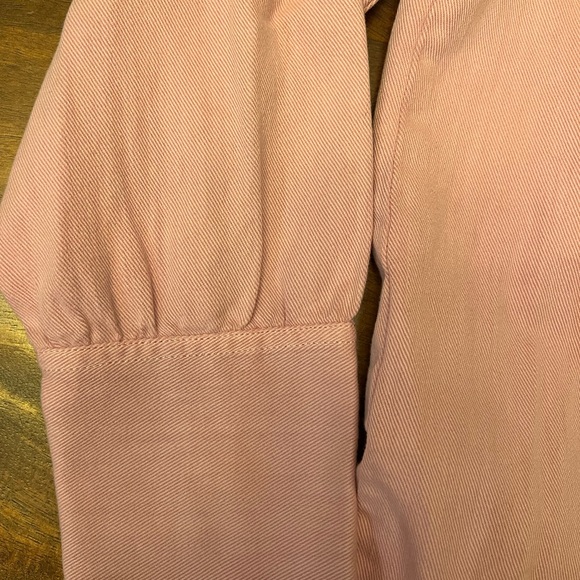 Point Sur by J Crew Women's Small Pink Twill Denim Button Down Shirt Full Sleeve - Picture 6 of 9